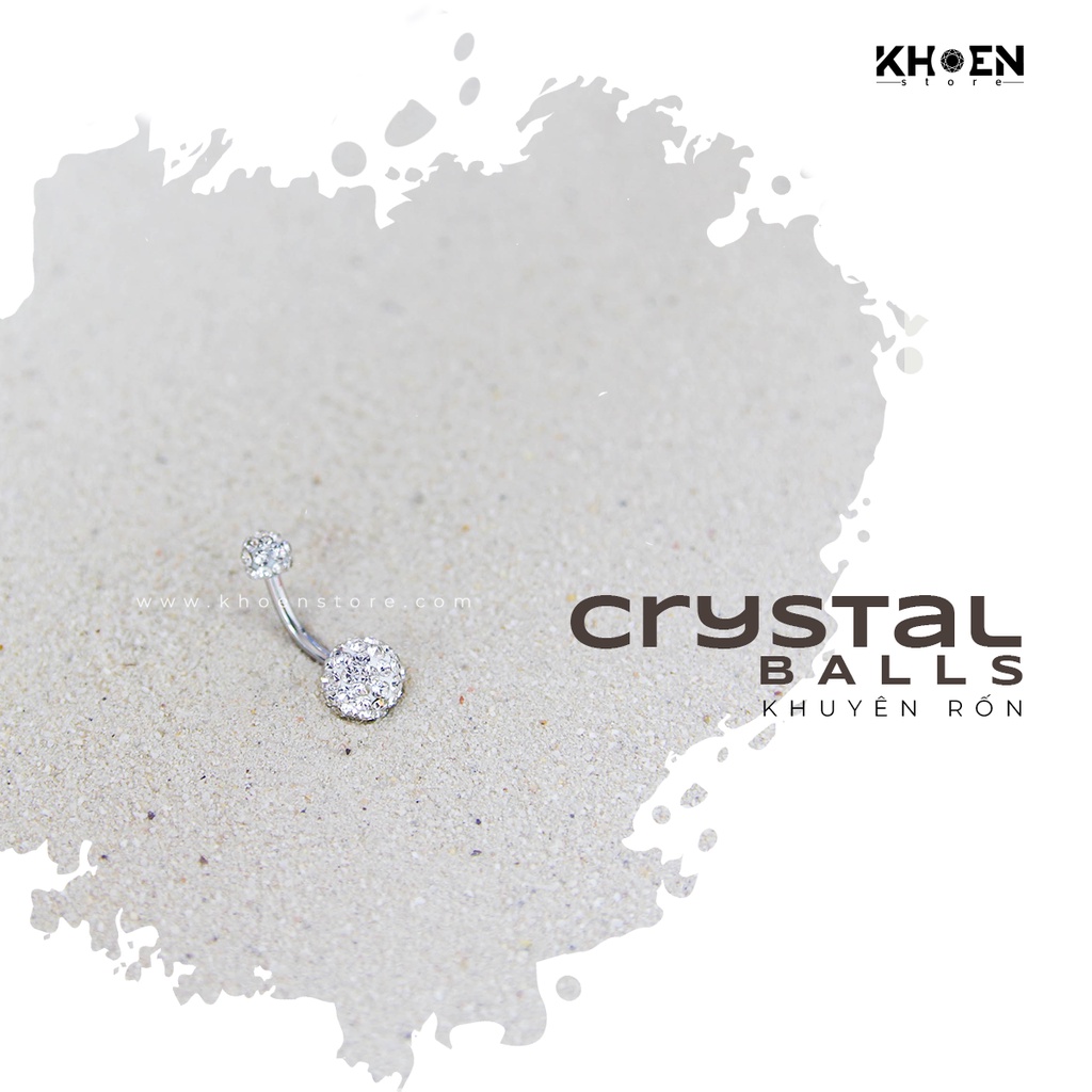 Khuyên Rốn Bi đính đá - Hợp kim- Khoen Store