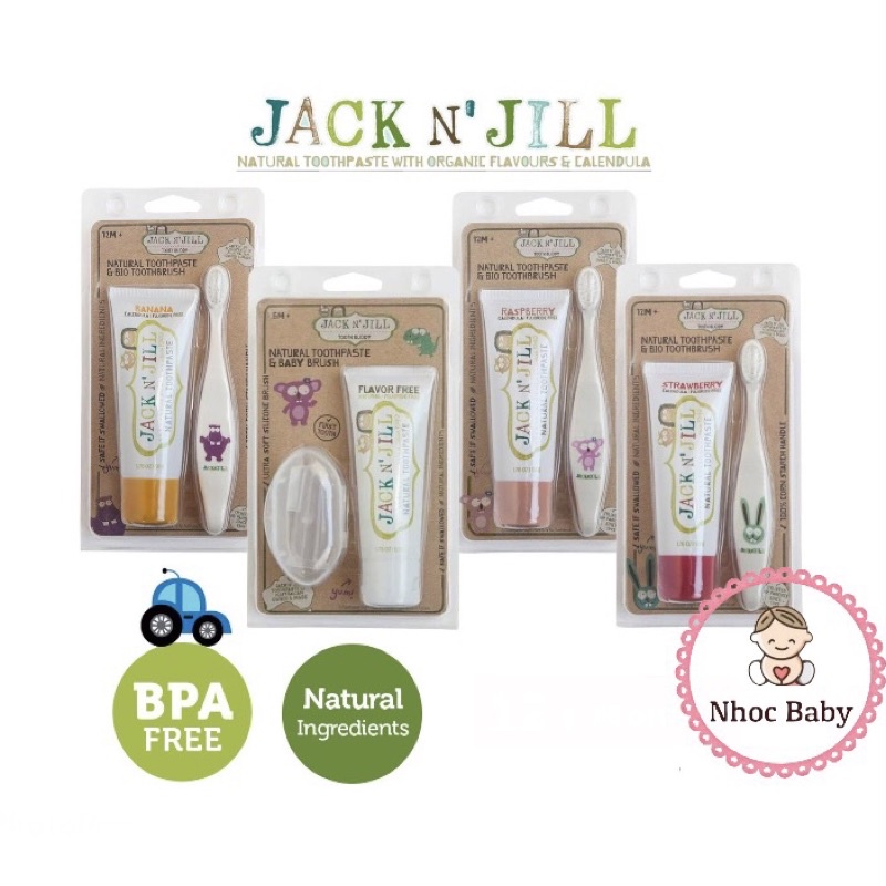 Set bàn chải và kem đánh răng hữu cơ Jack N Jill cho bé 12m+ Úc thumbnail