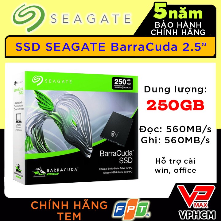 Ở cứng SSD 250GB Seagate BarraCuda BH 5 năm FPT | WebRaoVat - webraovat.net.vn