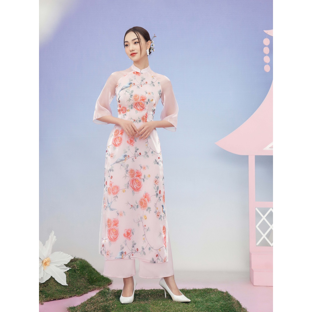 Áo dài Tiểu Trà 1AD025HO Lep'
