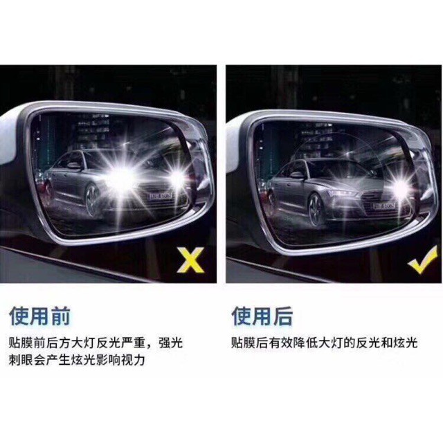 Free (Buôn/sỉ) Phim dán gương oto chống nước, chống mờ nước