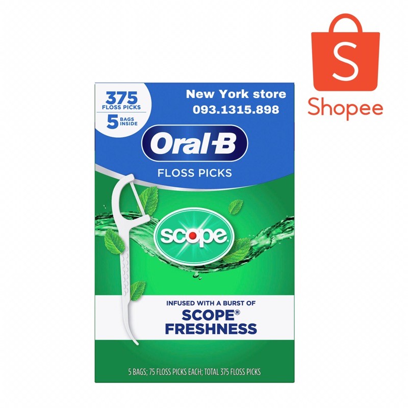 Tăm chỉ Oral B Scope chính hãng USA 🇺🇸 375 cây