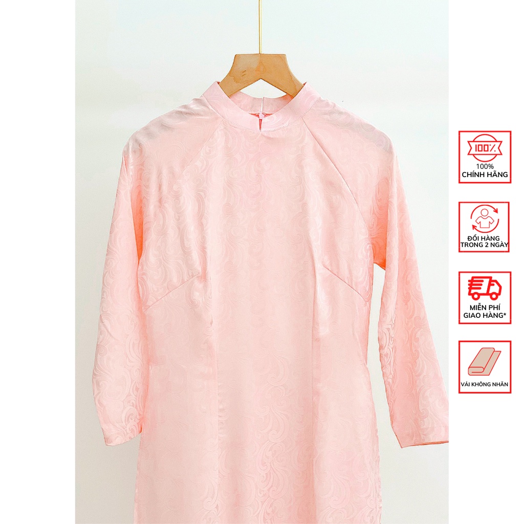 Áo Dài FOR HER Hoạ Tiết Sóng Hồng AD01465