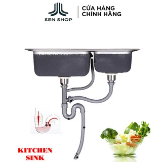 BỘ XI PHÔNG, ỐNG XẢ CHẬU RỬA CHÉN BÁT 2 NGĂN ( 2 hố 11cm) 9017