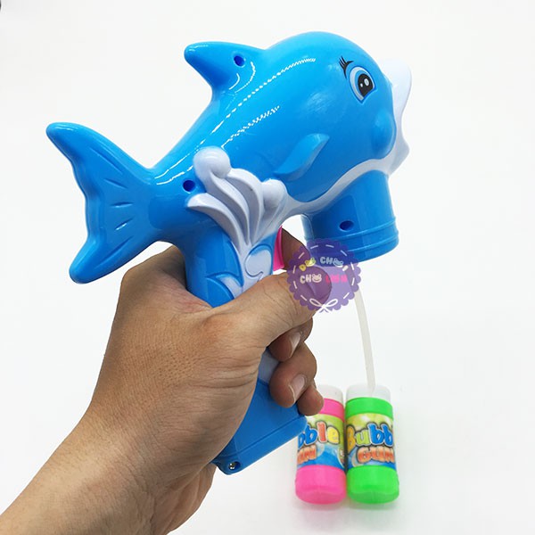 Vỉ đồ chơi súng xà bông cá heo 2 bình dùng pin 989-2A
