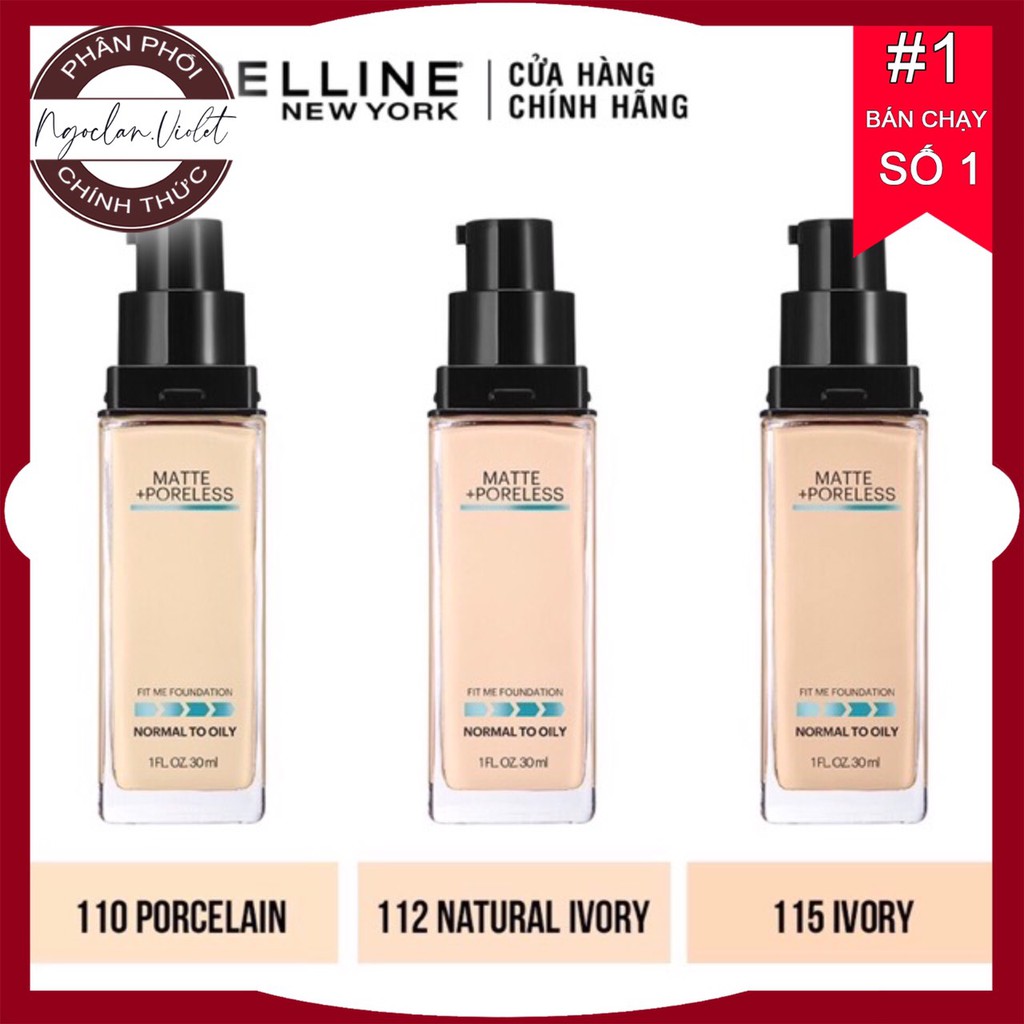 [Date 2023] Kem Nền Mịn Lì Maybelline Fit Me Matte + Poreless Foundation 30ml