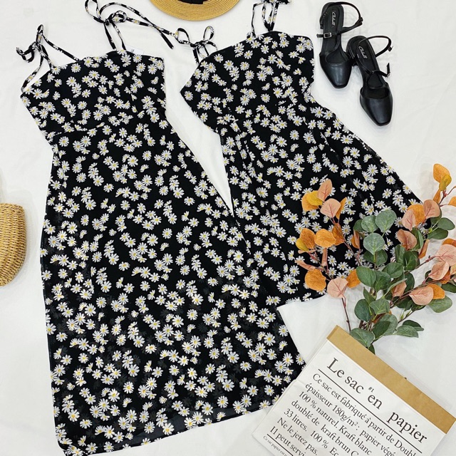 {Freeship} Đầm Hoa 2 Dây