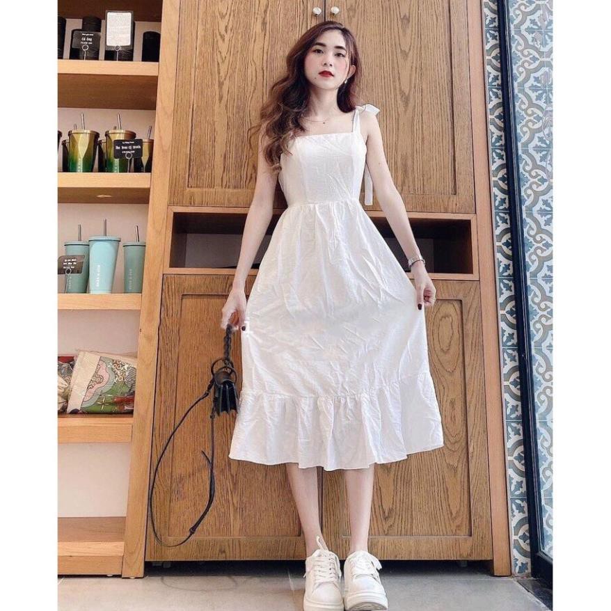 Váy Nữ 2 Dây, Đầm nữ 2 dây Dáng Suông Họa Tiết Màu Trắng Tinh Khôi , Hàng Cao Cấp | BigBuy360 - bigbuy360.vn