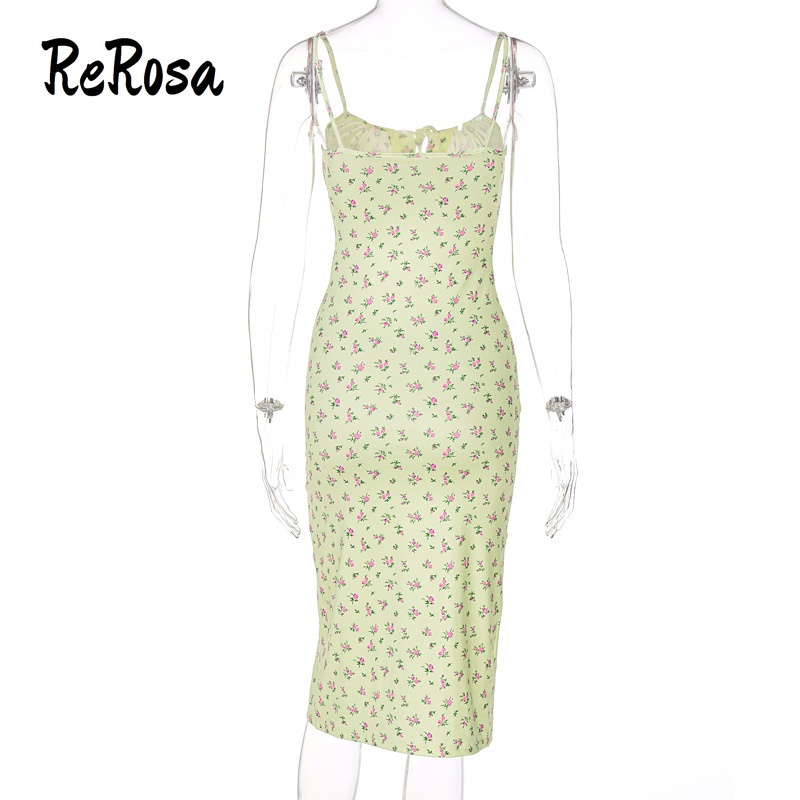 Đầm Hoa Hai Dây Xẻ Tà Thời Trang Gợi Cảm Dành Cho Nữ