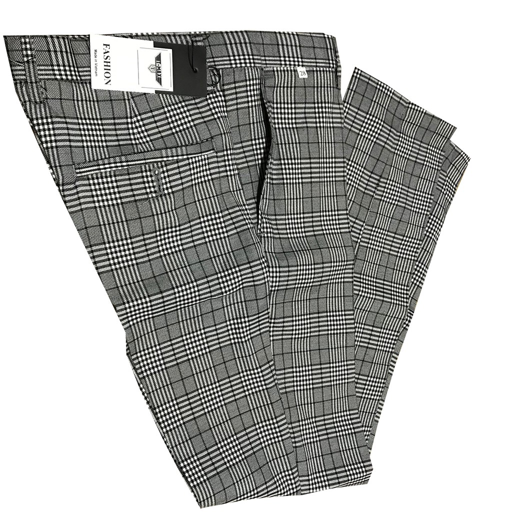 (Hình thật) Quần âu nam thiết kế họa tiết caro , form dáng body Hàn Quốc | BigBuy360 - bigbuy360.vn