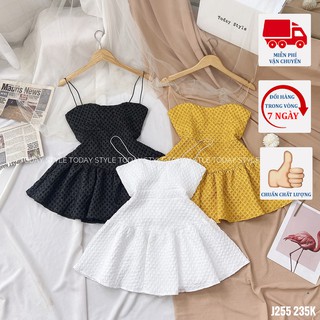 Đầm 2 dây có lót quần bên trong , váy xòe dễ thương chất tweed dày dặn TODAYSTYLE freesize  j255