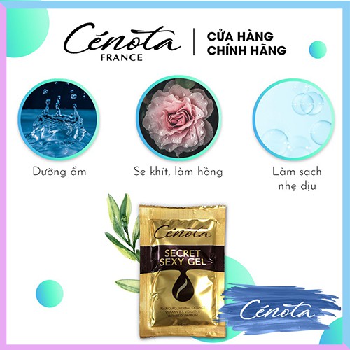 Gói dung dịch vệ sinh phụ nữ Cenota Secret Sexy Gel 10ml, dung dịch vệ sinh làm hồng mịn se khít vùng kín - C37A