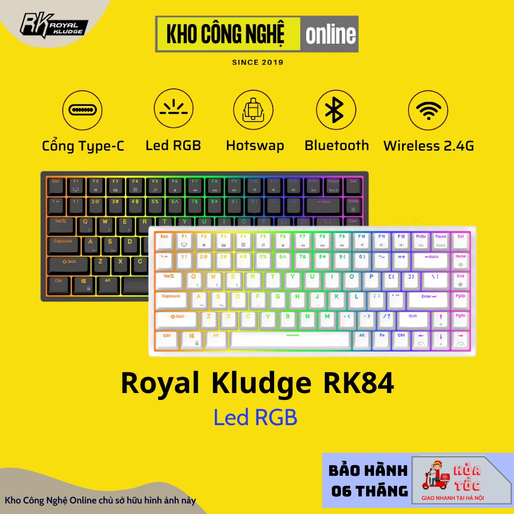 Mua RK84 RGB HOTSWAP - Bàn phím cơ Royal Kludge RK84 Bluetooth 5.0 và ...