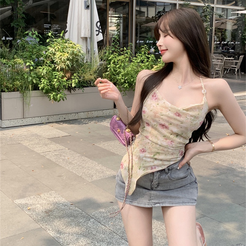 Áo Sát Nách Chất Chiffon Hoạ Tiết In Thiết Kế Quyến Rũ