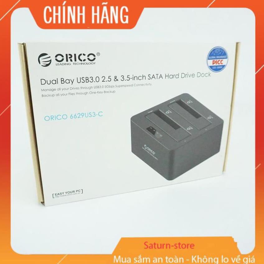 ( Xả kho sập sàn) Dock ổ cứng,Đầu chép ổ cứng đôi Orico 6629US3-C  - bảo hành uy tín