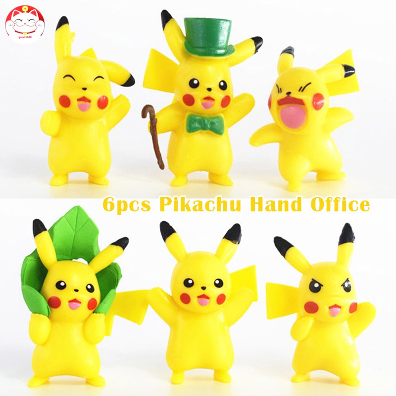 Bộ 6 Mô Hình Pikachu Trang Trí Tiểu Cảnh