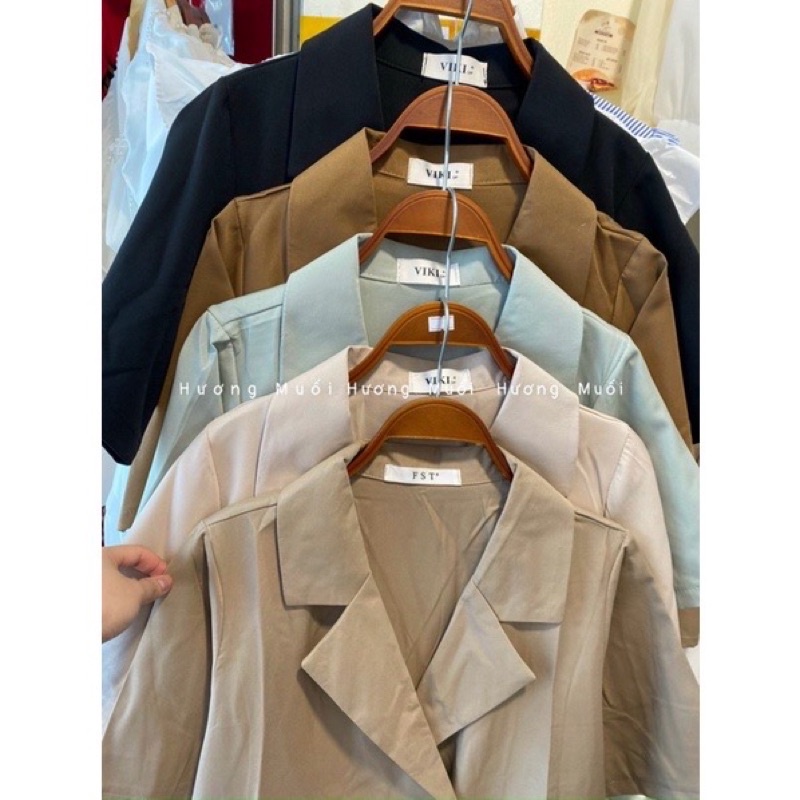 Áo blazer cộc tay 4 cúc-ảnh thật