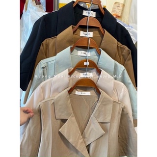 Áo blazer cộc tay 4 cúc-ảnh thật