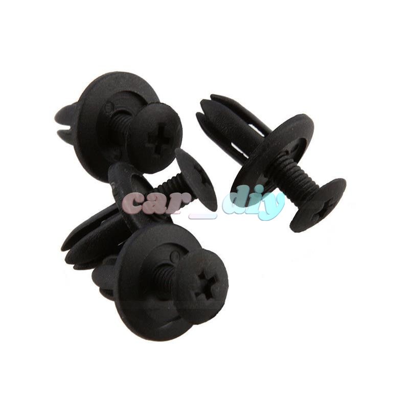 Set 50 Đinh Tán Nhựa 6mm Màu Đen Chuyên Dụng Cho Xe Hơi