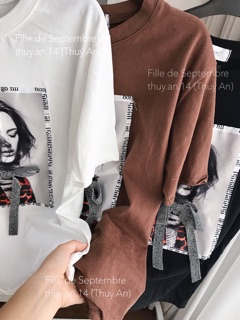Pull cô gái nơ nhũ đính cườm