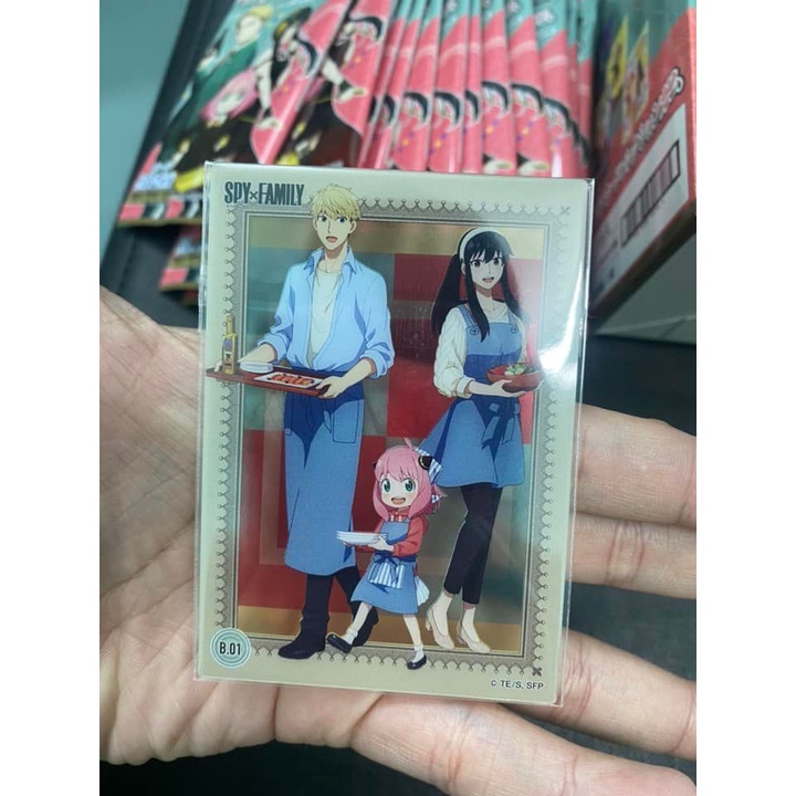 Hộp card nhân phẩm Spy X Family gum- booster box - 16 pack kèm 1 lá PROMO - Limited - Chính hãng- JP