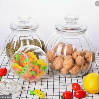 Hũ thủy tinh bí ngô nắp thủy tinh đựng thực phẩm