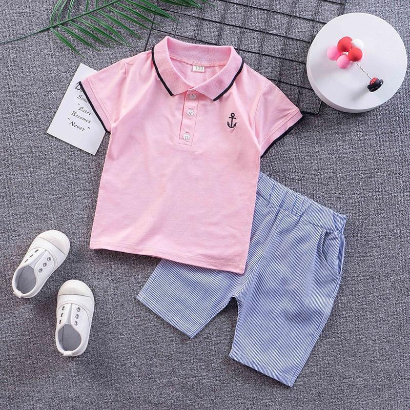 Bộ áo thun polo và quần đùi thời trang dành cho bé trai