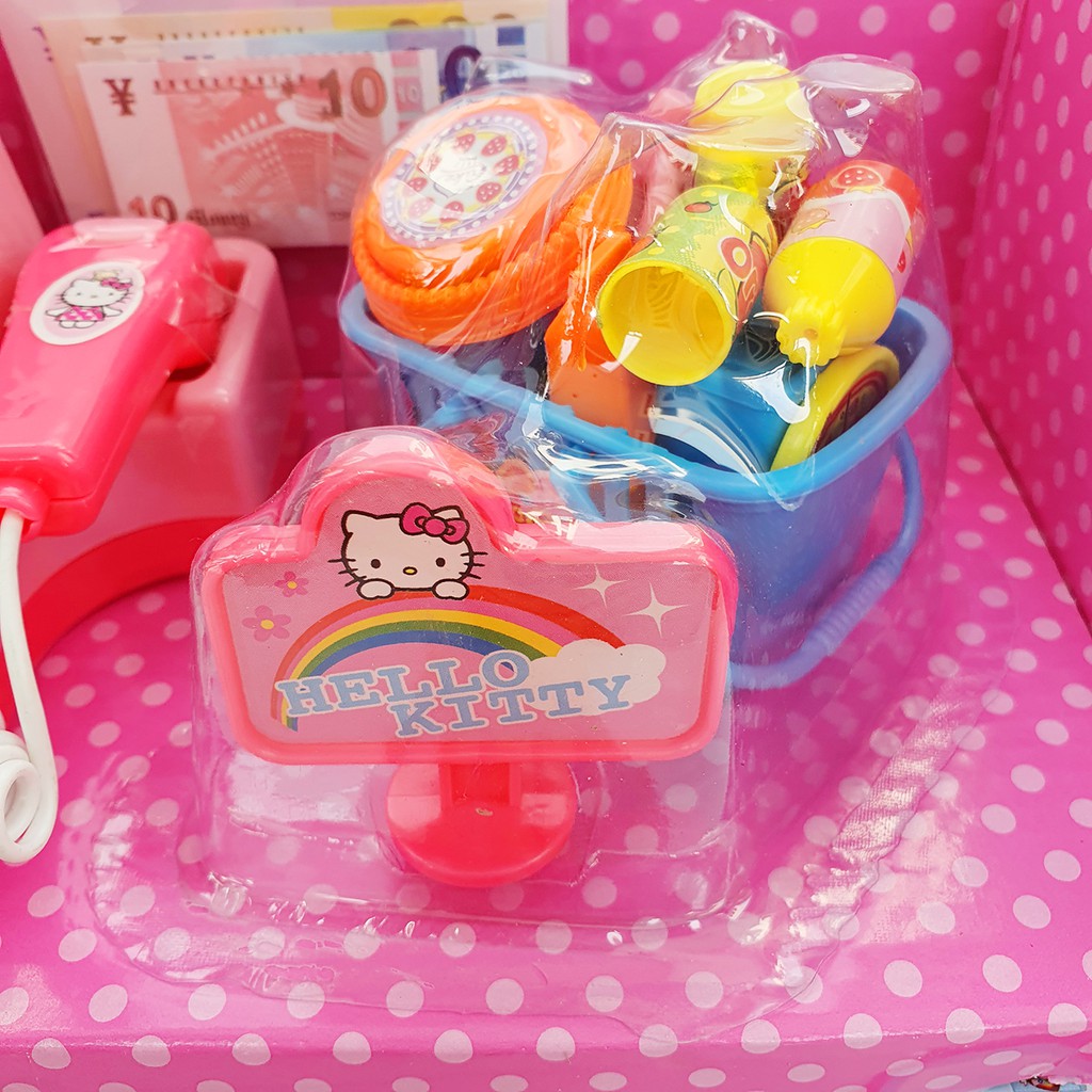 Đồ chơi quầy thu ngân - thanh toán trong siêu thị hình hello kitty màu hồng dễ thương quà tặng dành cho bé gái