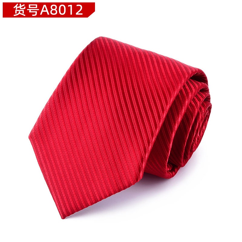 Cà Vạt 8cm Họa Tiết Sọc Đen / Đỏ Lịch Lãm Thời Trang Công Sở Cho Nam