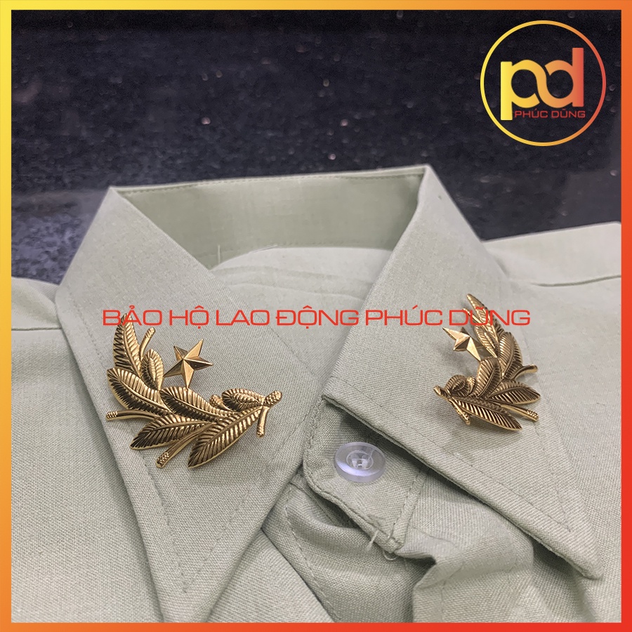 Cành tùng bông lúa đồng phục bảo vệ bằng đồng chuyên nghiệp sang trọn�g giá rẻ gắn cổ áo bảo vệ