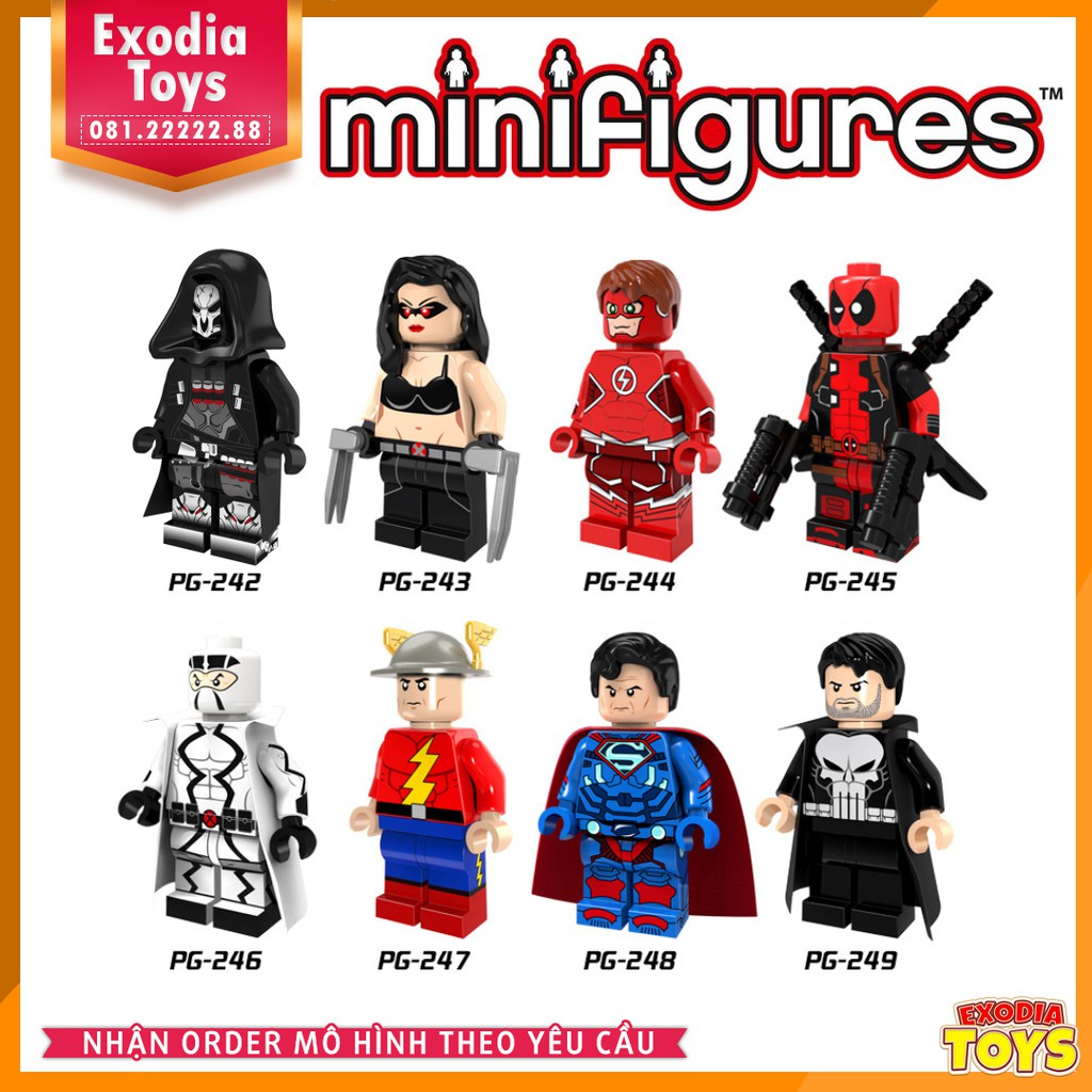 Xếp hình minifigure nhân vật siêu anh hùng vũ trụ Marvel/DC Comics - Đồ Chơi Lắp Ghép Sáng Tạo - POGO PG8063