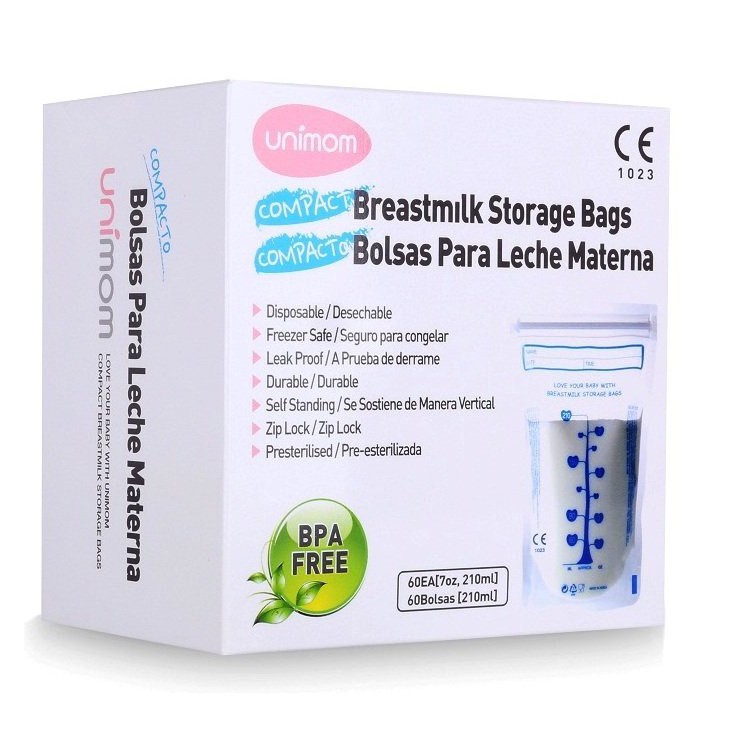 Túi trữ sữa Unimom Compact 210ml hộp 60 túi / 30 túi / 20 túi / 10 túi