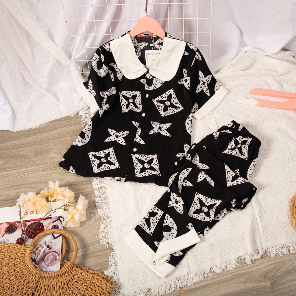 Đồ bộ pijama tay ngắn quần dài chất lụa