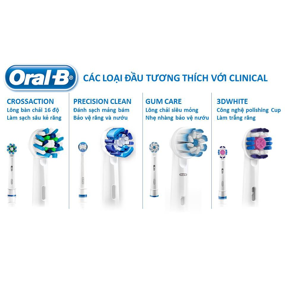 Bàn chải điện / Đầu bàn chải đánh răng Oral-B - 3D WHITE - GUM CARE- PRECISION