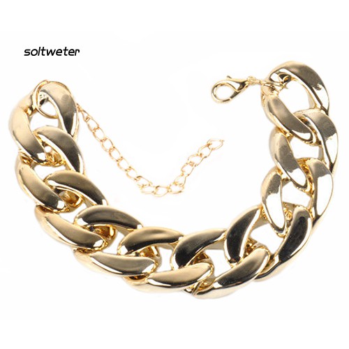 Vòng Tay Dạng Xích Phong Cách Punk Đơn Giản Cho Nữ