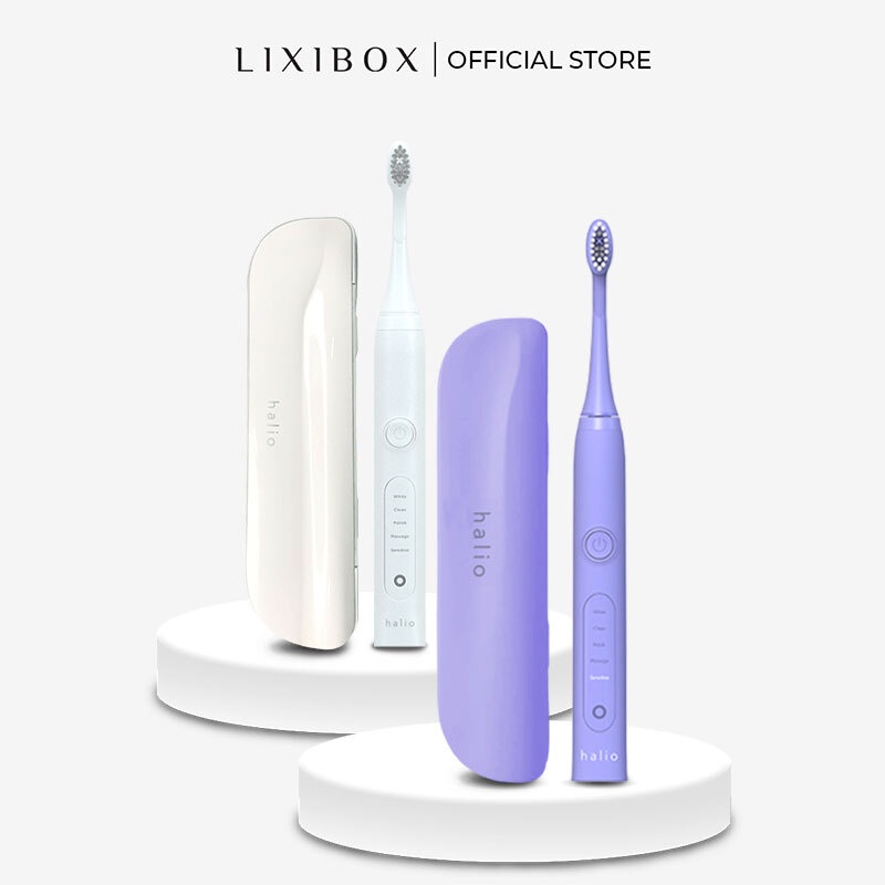 Combo 2 Bàn Chải Điện Halio Sonic Whitening Electric Toothbrush PRO White &amp; Periwinkle