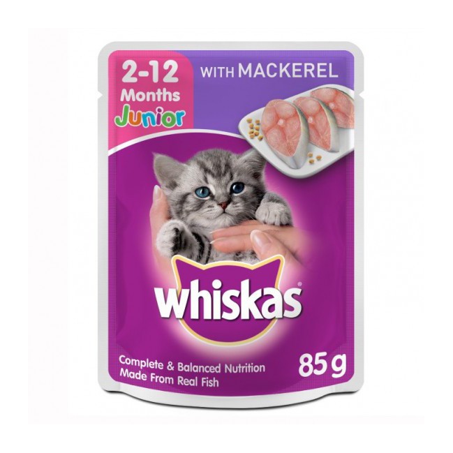 Sốt cá ngừ/cá thu cho mèo con Whiskas Junior Tuna/Mackerel 85g