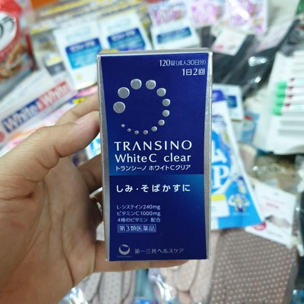 VỎ HỘP TRANSINO XANH 120 Viên - Viên Uống Trị_Nám, Trắng_Da Transino White C Nhật Bản