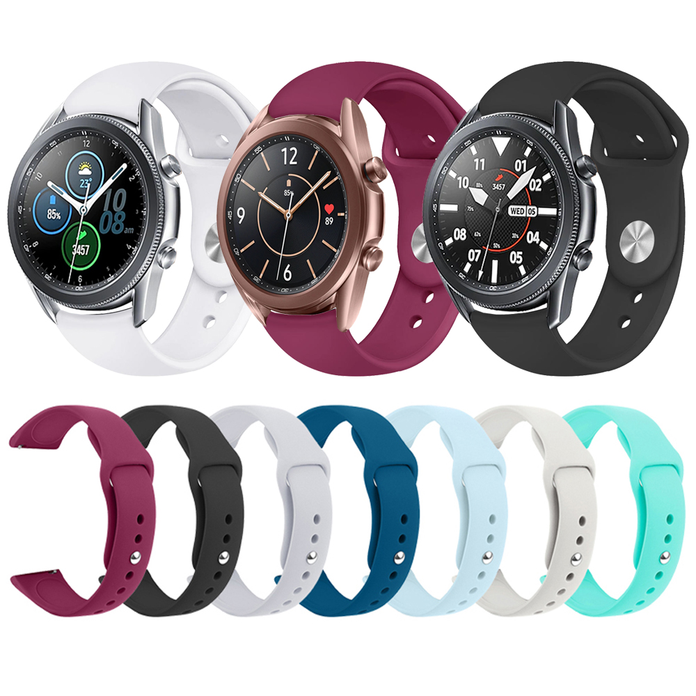 Dây Đeo Silicon Mềm 20mm 22mm Cho Đồng Hồ Thông Minh Samsung Galaxy Watch 3 45mm 41mm