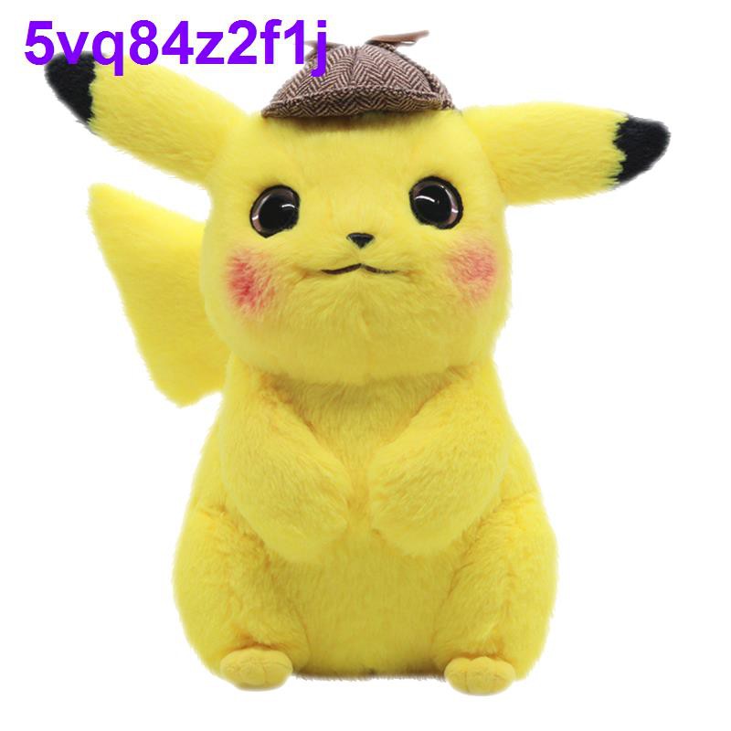 ❐▥Trò chơi búp bê sang trọng Thám tử Pikachu chính hãng phiên bản phim xoay quanh cùng một món quà đồ vải dễ t