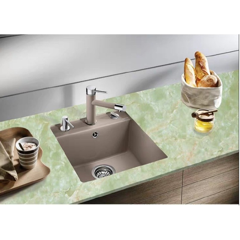 Decal dán tường đá hoa cương màu xanh ngọc khổ 60cm keo sẵn