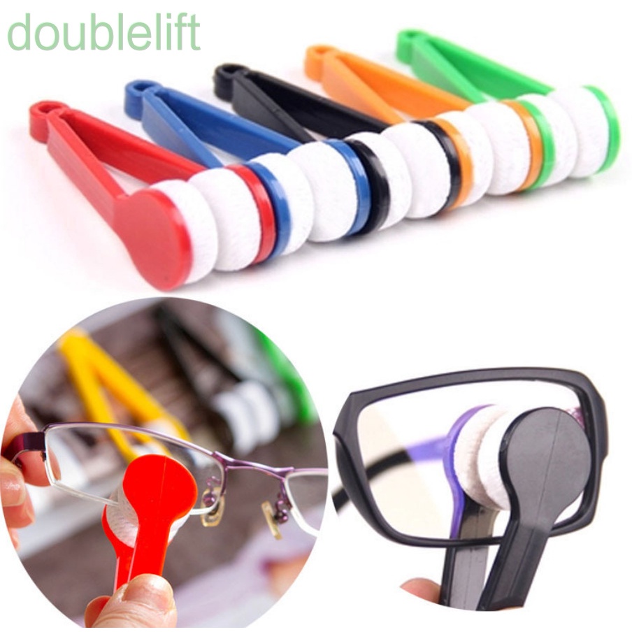 Dụng cụ lau chùi mắt kính hai mặt bằng sợi microfiber màu ngẫu nhiên