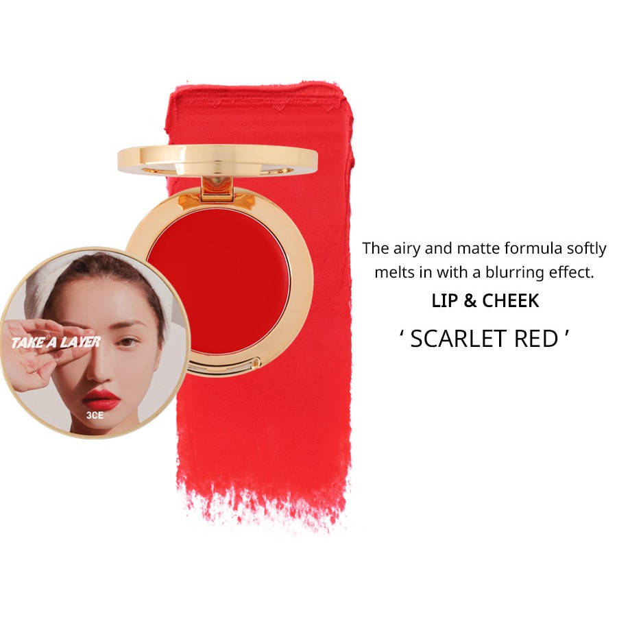 Má hồng đa năng 3CE Take A Layer Multi Pot màu #Scarlett Red