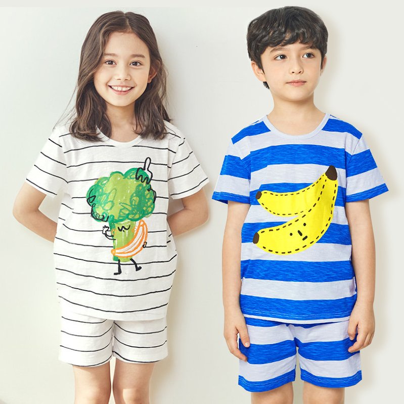 Đồ bộ cotton mùa hè cho bé trai, bé gái Unifriend Hàn Quốc U21-11