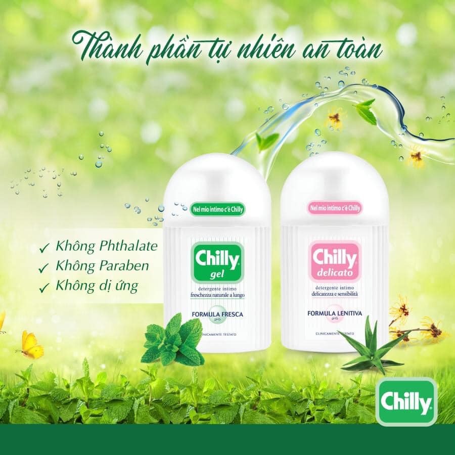 Dung dịch vệ sinh phụ nữ Chilly - Nhập khẩu từ Italy (Chai 200ml)