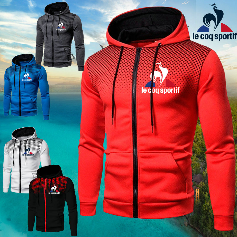 Le coq sportif Áo Khoác bomber Họa Tiết Chấm Bi Phong Cách Hàn Quốc Cho Nam