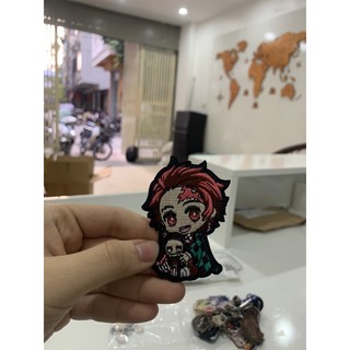 Miếng là ủi sticker miếng dán quần áo túi xách vải thêu Kimetsu no Yaiba dễ thương