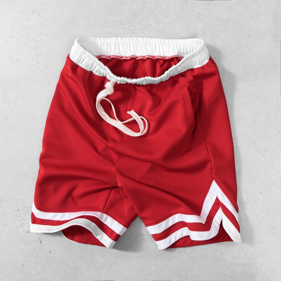 Quần short v đôi Nam nữ Chất poly 2 da KUN SHOP