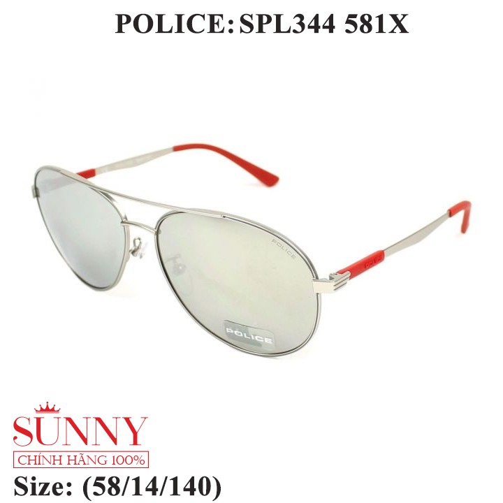 Kính mát chính hãng Police SPL344 màu sắc thời trang, thiết kế dễ đeo bảo vệ mắt