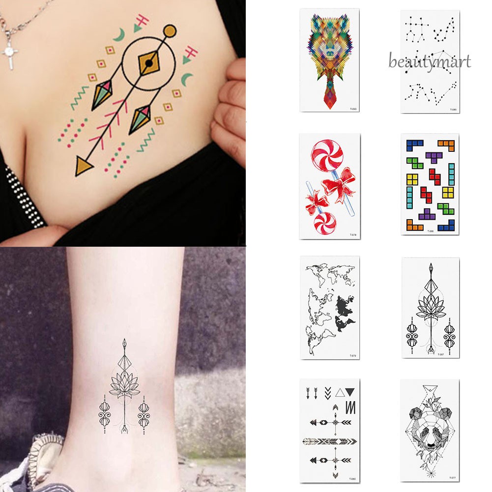 [Hàng mới về] Miếng dán hình xăm tạm thời hình học kháng nước